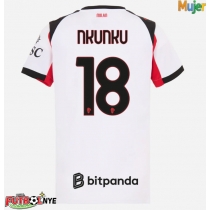 Camiseta AC Milan Christopher Nkunku #18 Visitante Equipación para mujer 2025-26 manga corta